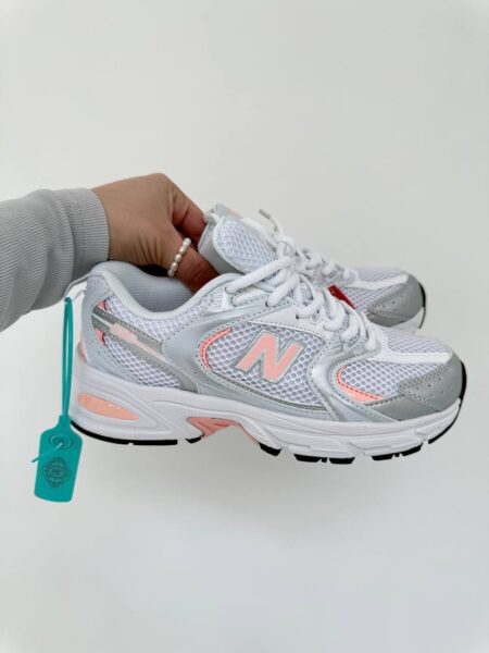 New Balance White Silver Pink